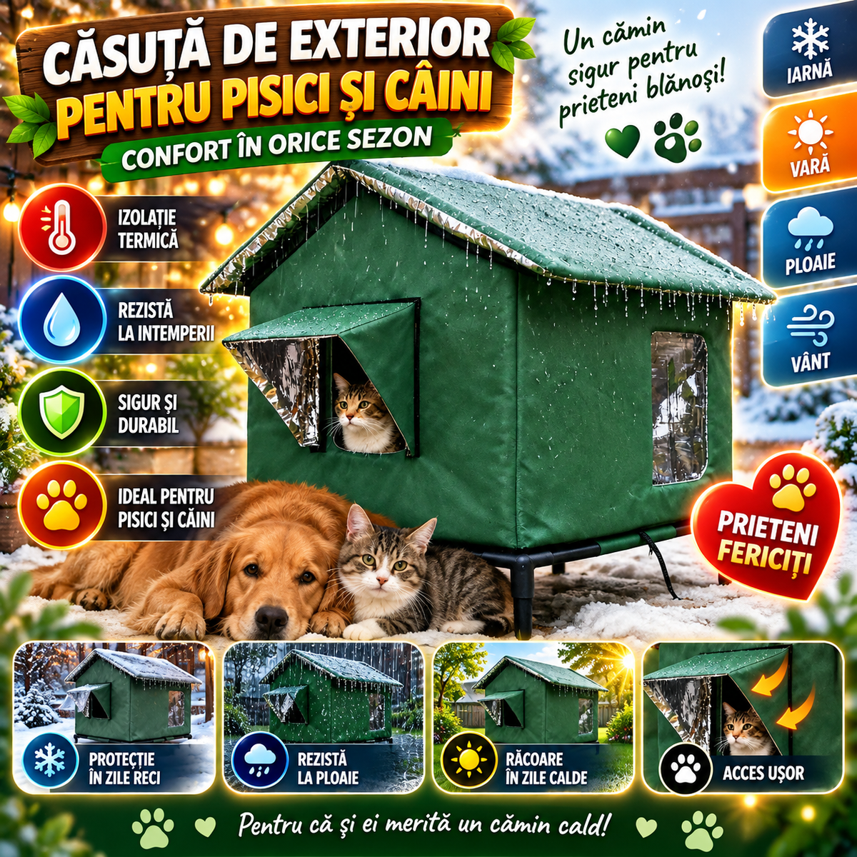 Căsuță Izolată Pentru Animale CozyPaws™