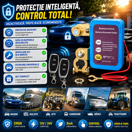 Întrerupător Wireless pentru Baterie Auto SafeStart™