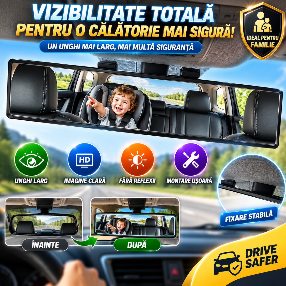 Oglindă Auto Panoramică ViziMax™